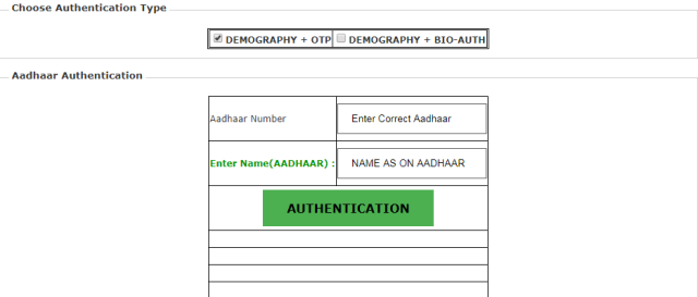 aadhar authentication