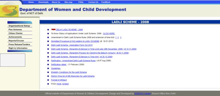 delhi ladli yojana registration status