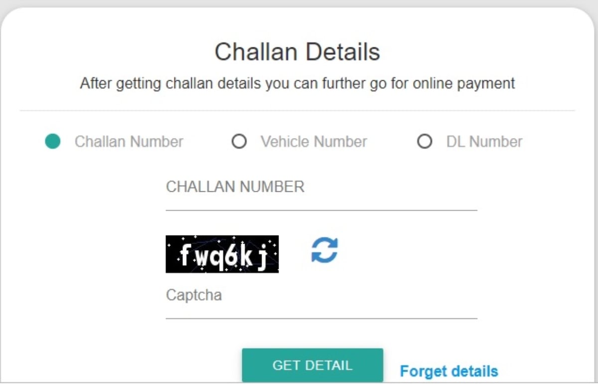 E Challan State wise Traffic Challan Status