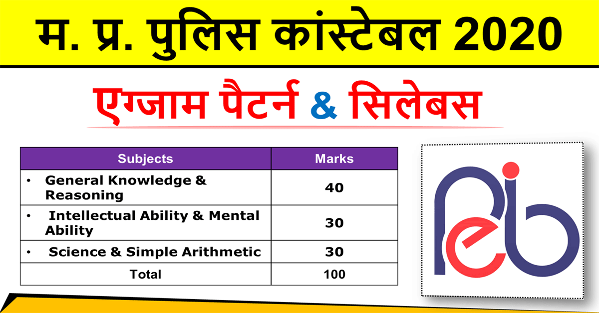 MP Police Constable Syllabus and Exam Pattern