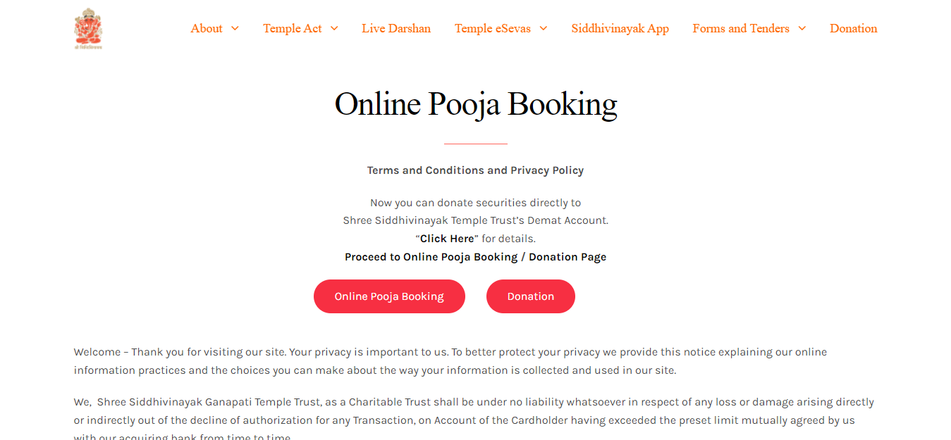 Online Siddhivinayak Darshan Pass Booking