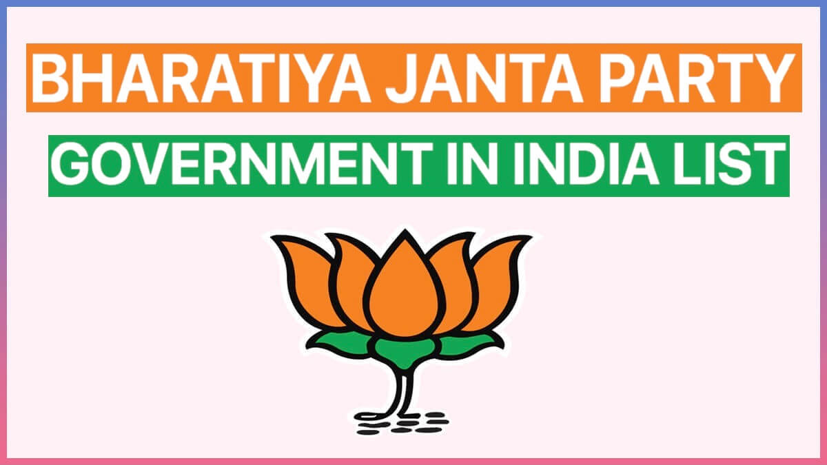 BJP Government in India State Wise List