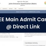 JEE Main Admit Card Download Online