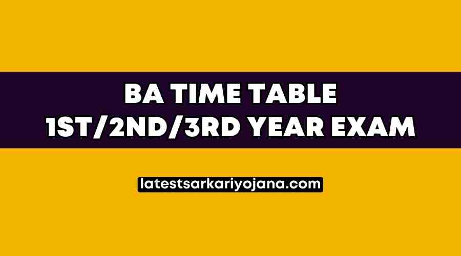 BA Time Table Exam Date Sheet