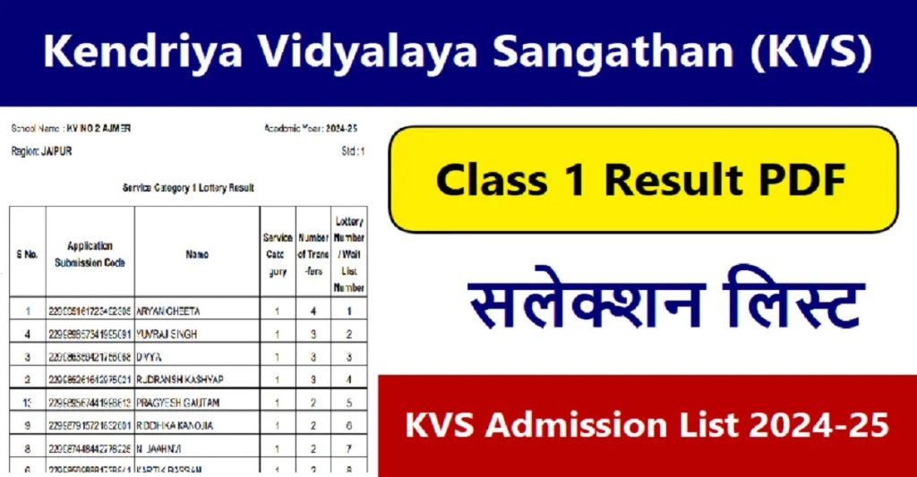 KVS Admission Selection