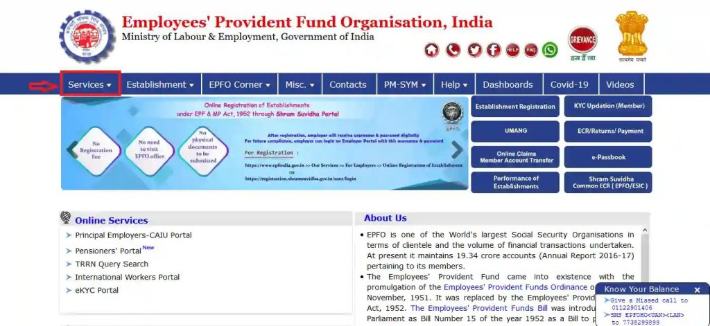 EPFO Portal Login