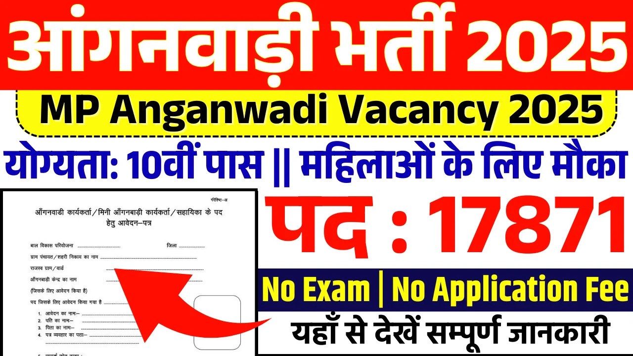 MP Anganwadi Bharti Online Apply