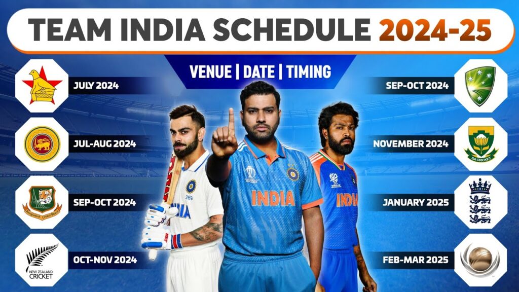 Indian National Cricket Team Full Schedule