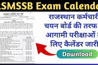 RSMSSB Exam Calendar Download PDF