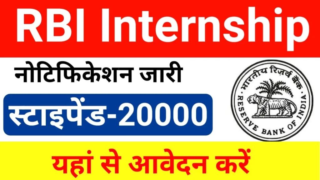 RBI Summer Internship Eligibility Apply Online