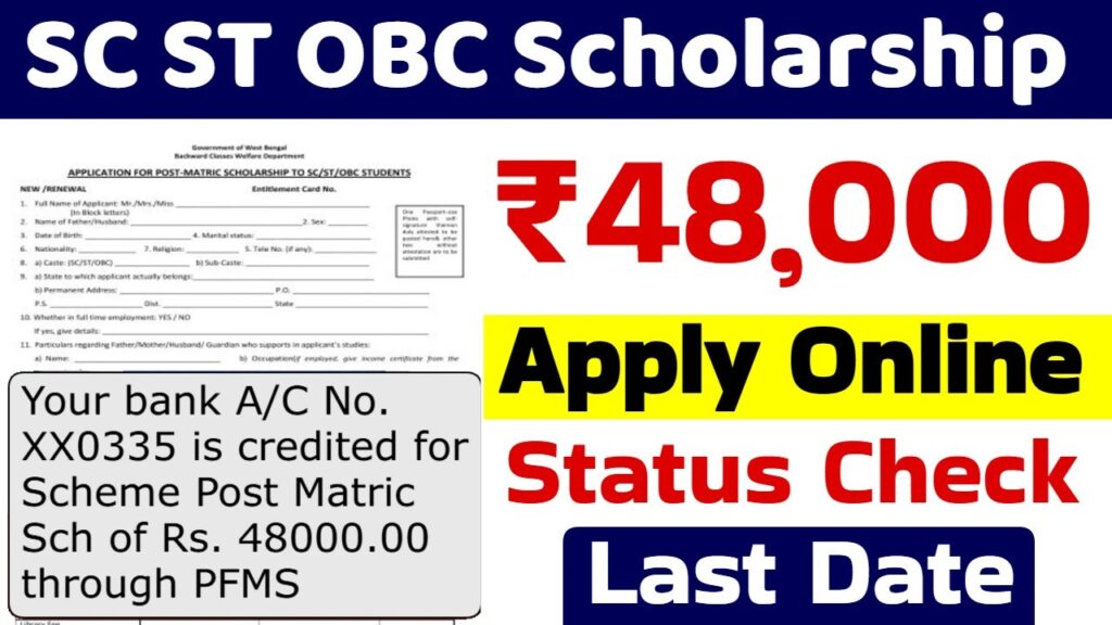 SC ST OBC Category Scholarship Apply Online